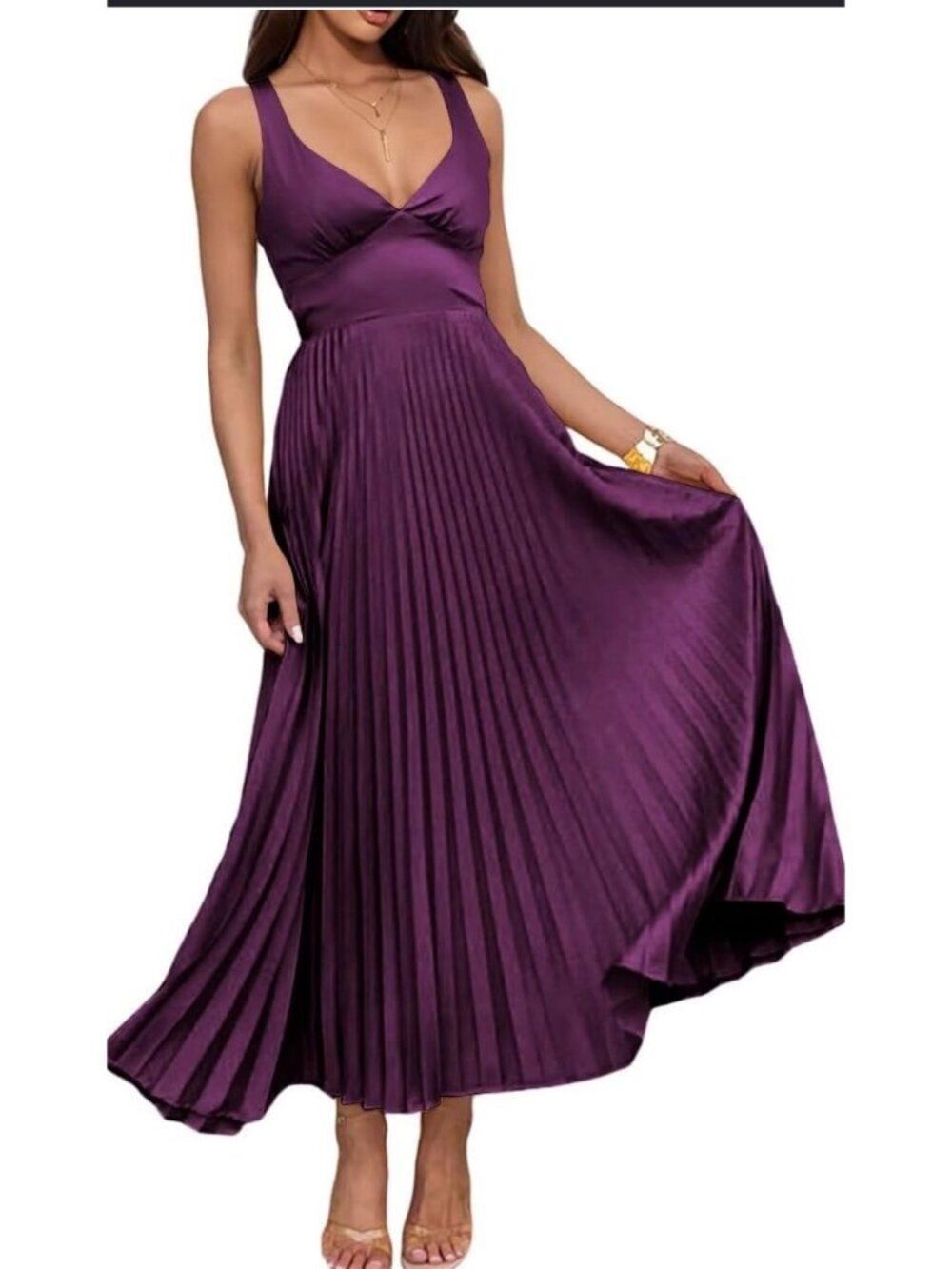 Boutique Women's Satin A-Line Pleated Bridesmaid Dress Size 2